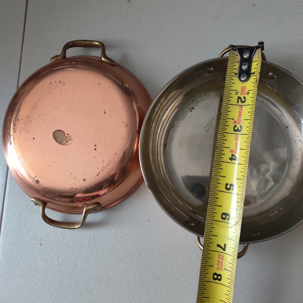 Set 2 copper augratin round pans 6.5"